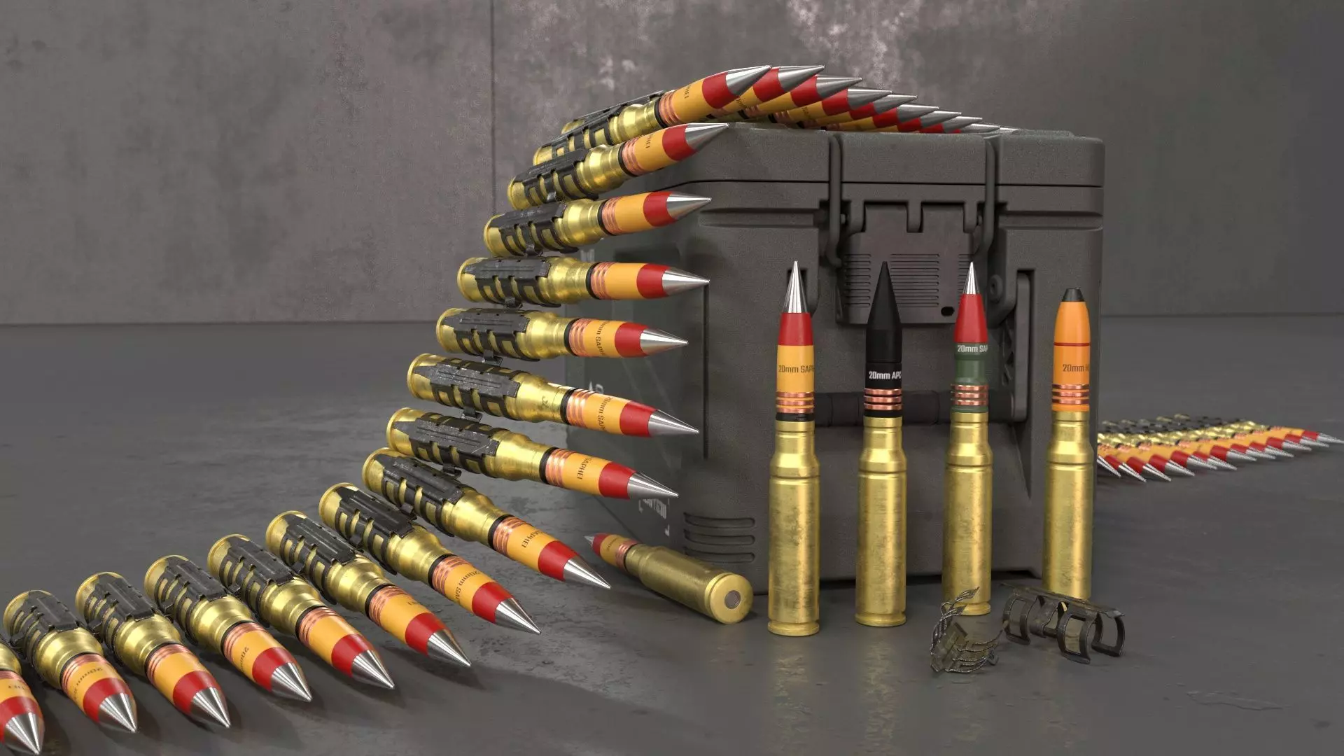 20mm Medium caliber rounds 3D model_0