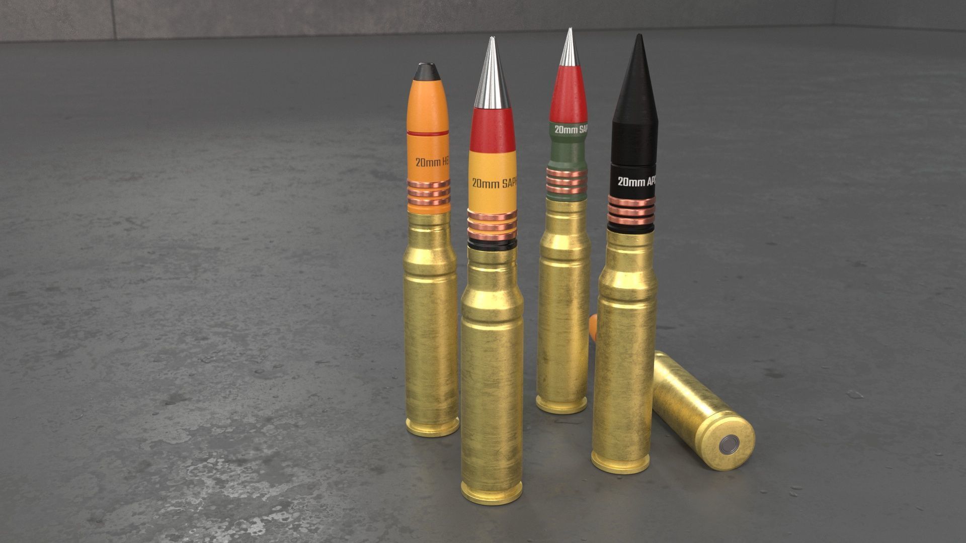 20mm Medium caliber rounds 3D model_14