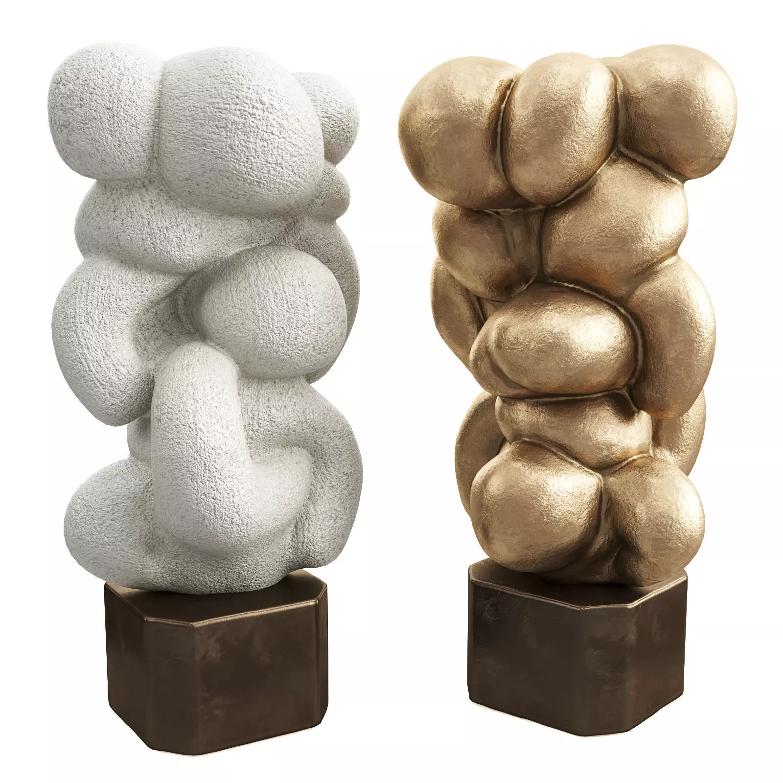 Bubble knot art sculpture Low-poly 3D model