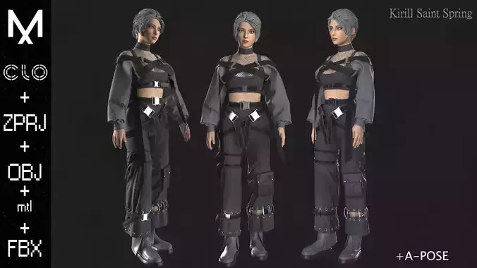 Character Outfit Marvelous designer Clo3d OBJ mtl FBX ZPRJ
