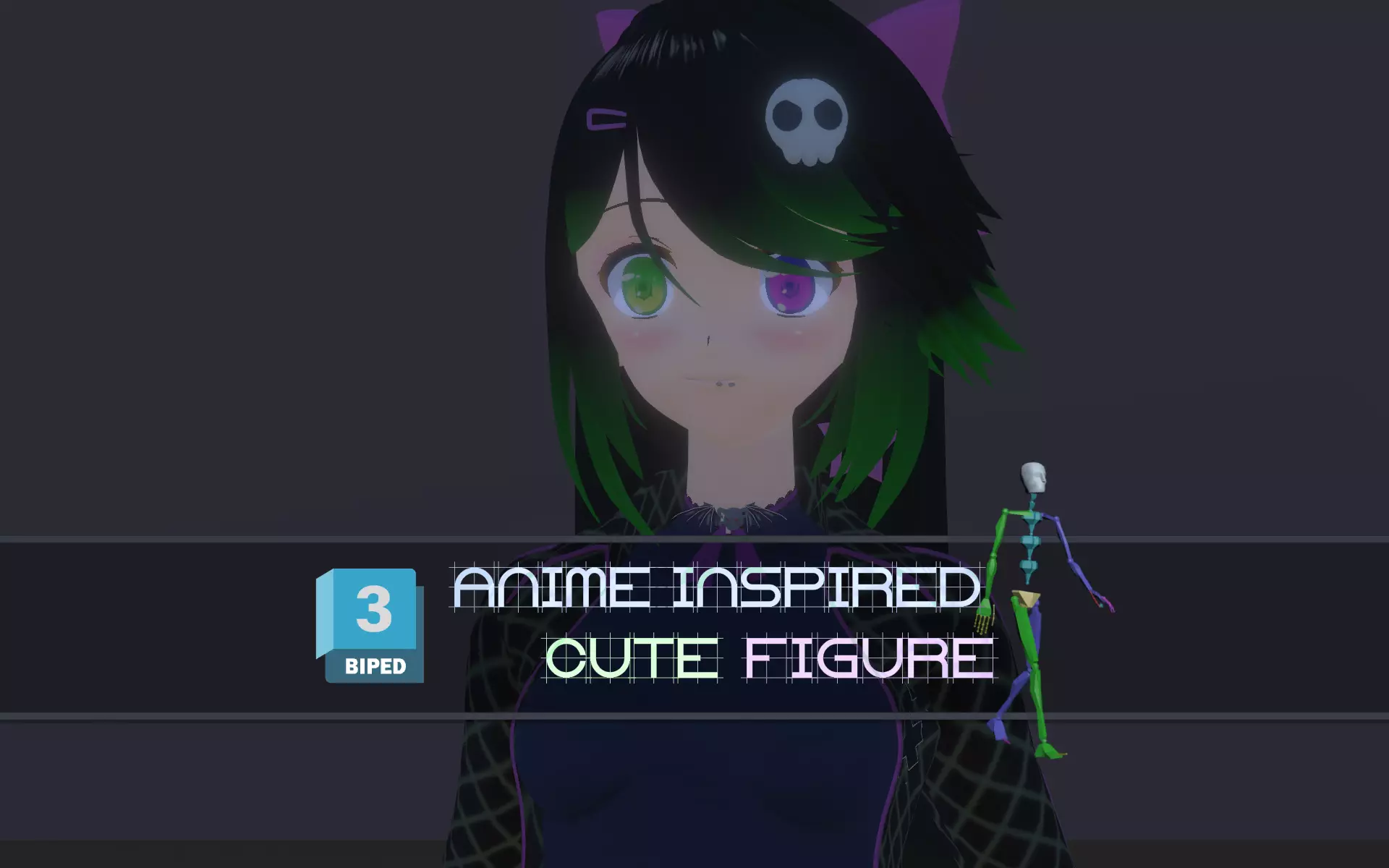 3DsMax Biped model Haruno Low-poly 3D model