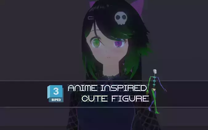 3DsMax Biped model Haruno