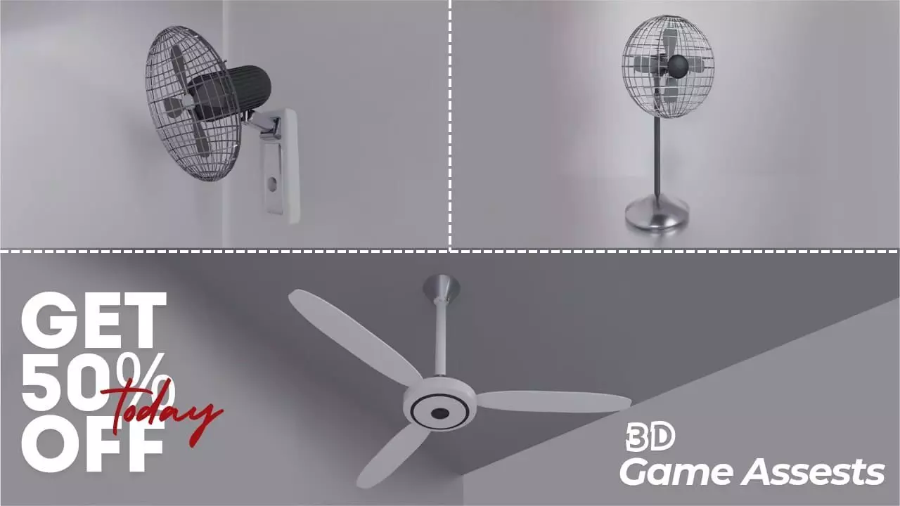 Fan Collection Game Assests Low-poly 3D model