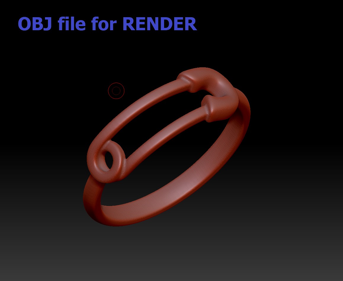 Safety Pin Ring Lucky Symbol Fashion Ring 3D model 3D print model_39