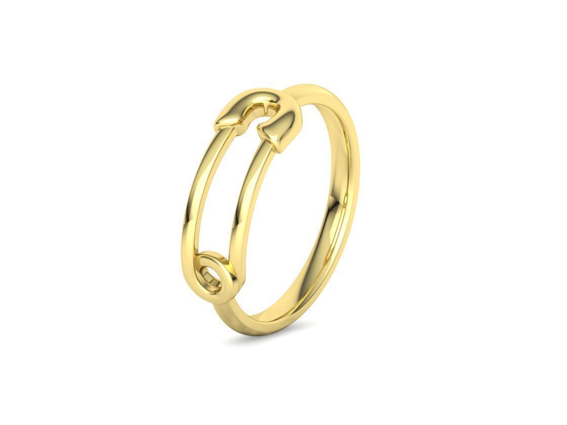 Safety Pin Ring Lucky Symbol Fashion Ring 3D model 3D print model_23