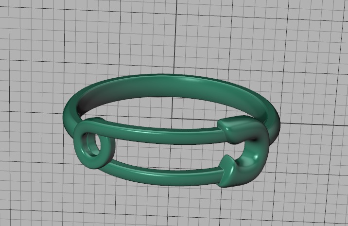 Safety Pin Ring Lucky Symbol Fashion Ring 3D model 3D print model_45