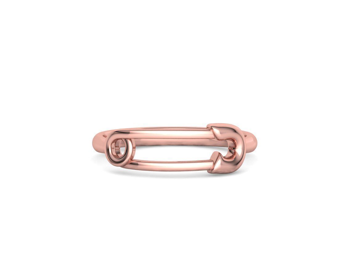Safety Pin Ring Lucky Symbol Fashion Ring 3D model 3D print model_34