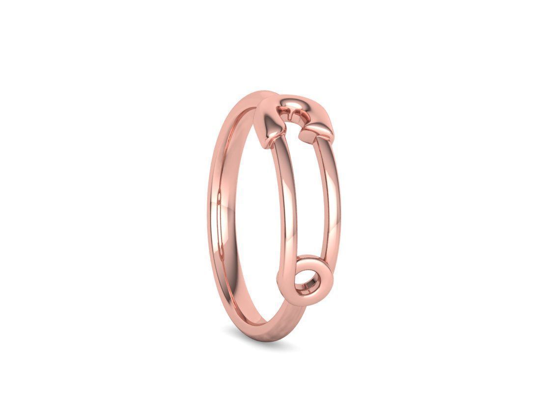 Safety Pin Ring Lucky Symbol Fashion Ring 3D model 3D print model_31