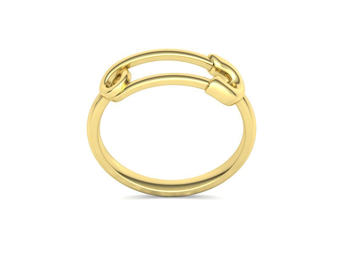 Safety Pin Ring Lucky Symbol Fashion Ring 3D model 3D print model_19