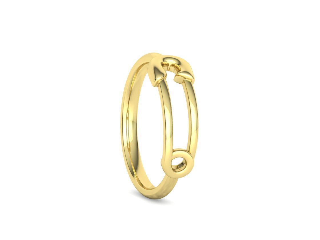 Safety Pin Ring Lucky Symbol Fashion Ring 3D model 3D print model_32