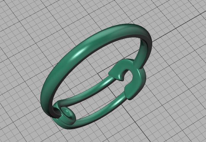Safety Pin Ring Lucky Symbol Fashion Ring 3D model 3D print model_38