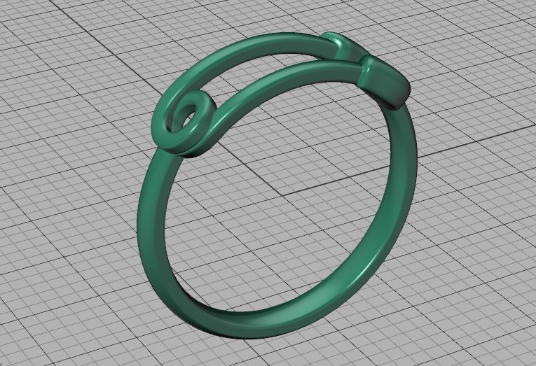 Safety Pin Ring Lucky Symbol Fashion Ring 3D model 3D print model_43