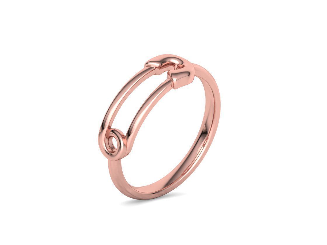 Safety Pin Ring Lucky Symbol Fashion Ring 3D model 3D print model_25