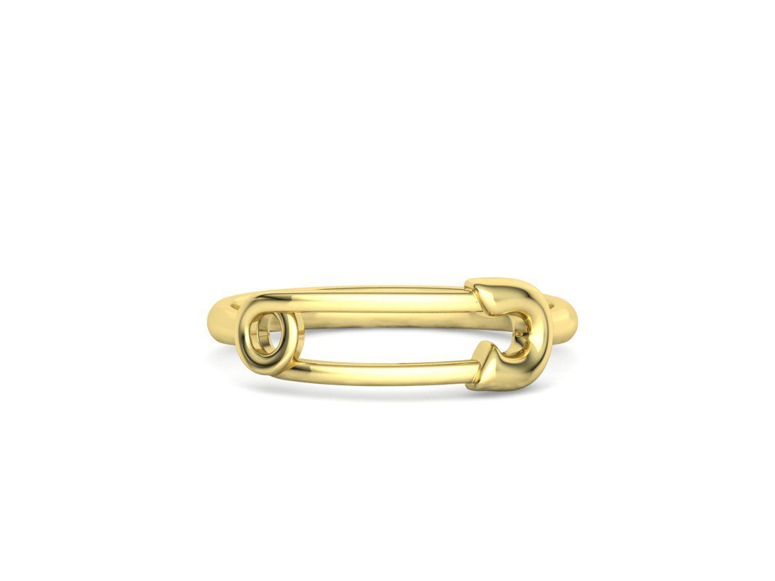 Safety Pin Ring Lucky Symbol Fashion Ring 3D model 3D print model_35