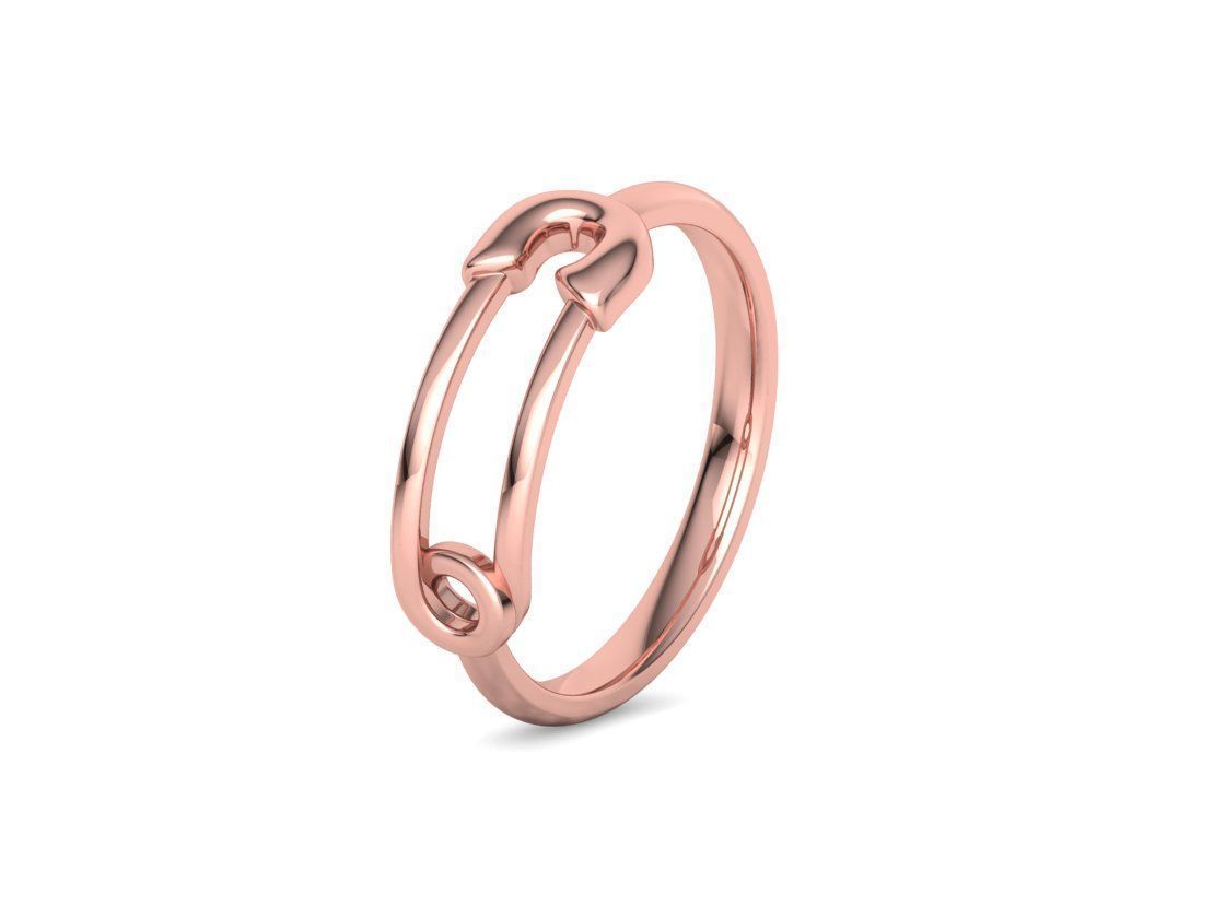 Safety Pin Ring Lucky Symbol Fashion Ring 3D model 3D print model_21