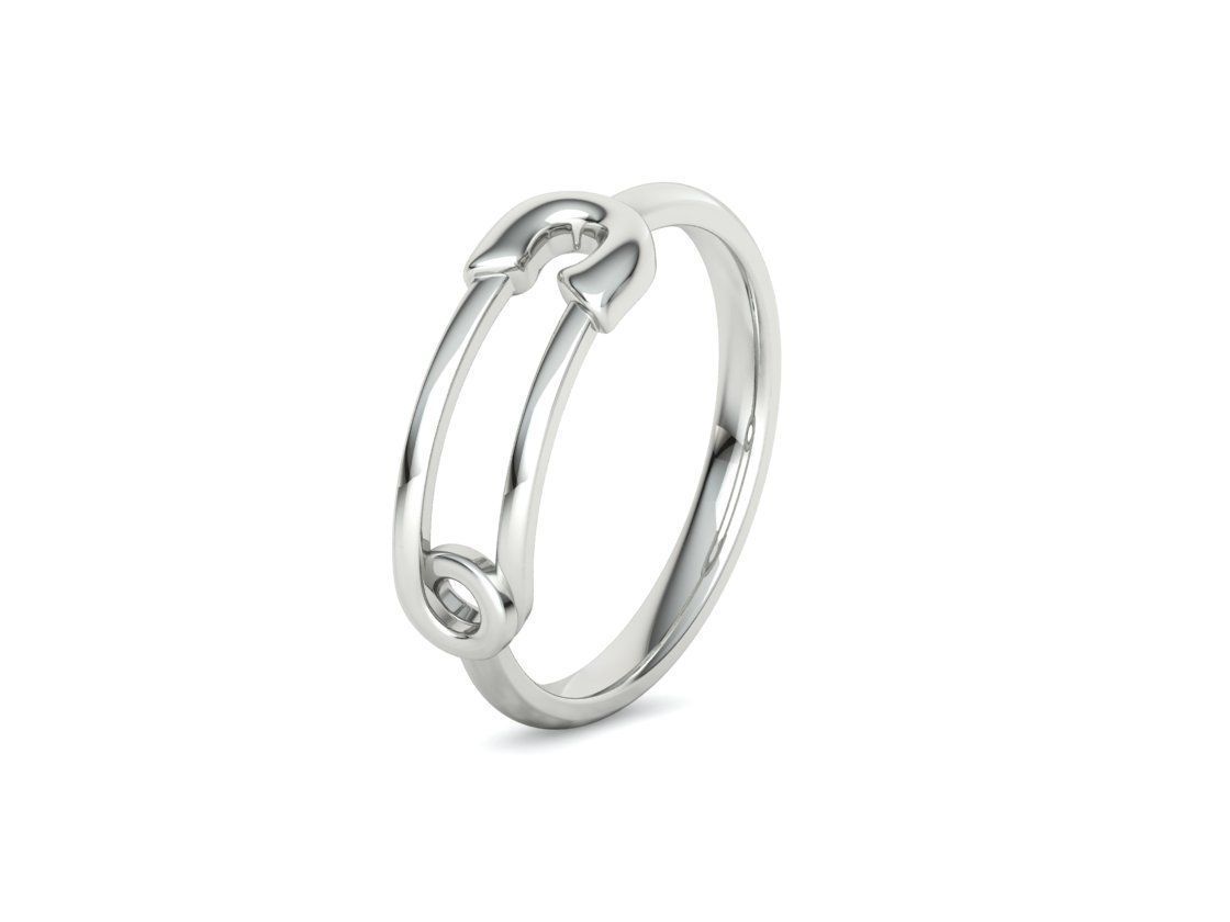 Safety Pin Ring Lucky Symbol Fashion Ring 3D model 3D print model_24