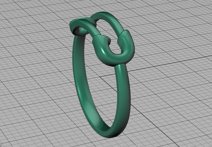 Safety Pin Ring Lucky Symbol Fashion Ring 3D model 3D print model_42