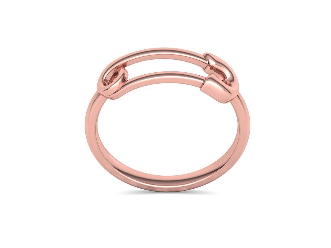 Safety Pin Ring Lucky Symbol Fashion Ring 3D model 3D print model_18