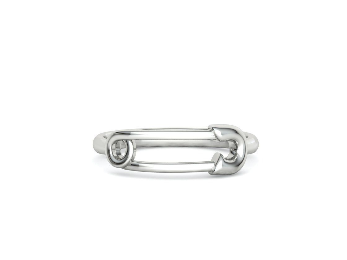 Safety Pin Ring Lucky Symbol Fashion Ring 3D model 3D print model_36