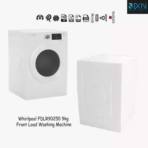 Whirlpool FDLR90250 9kg Front Load Washing Machine 3D model