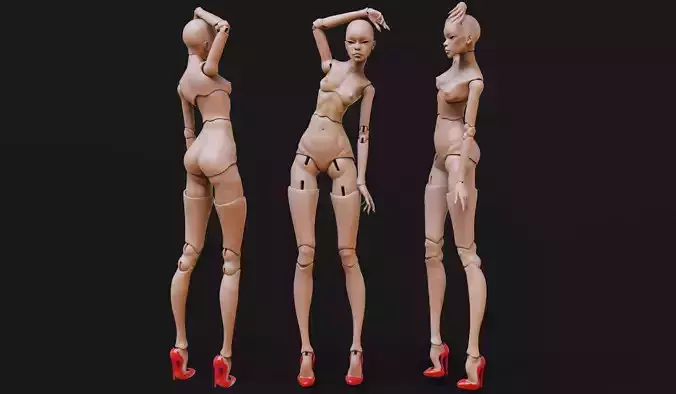 doll Shoes print BJD Doll articulated dolls bjd 3D print model