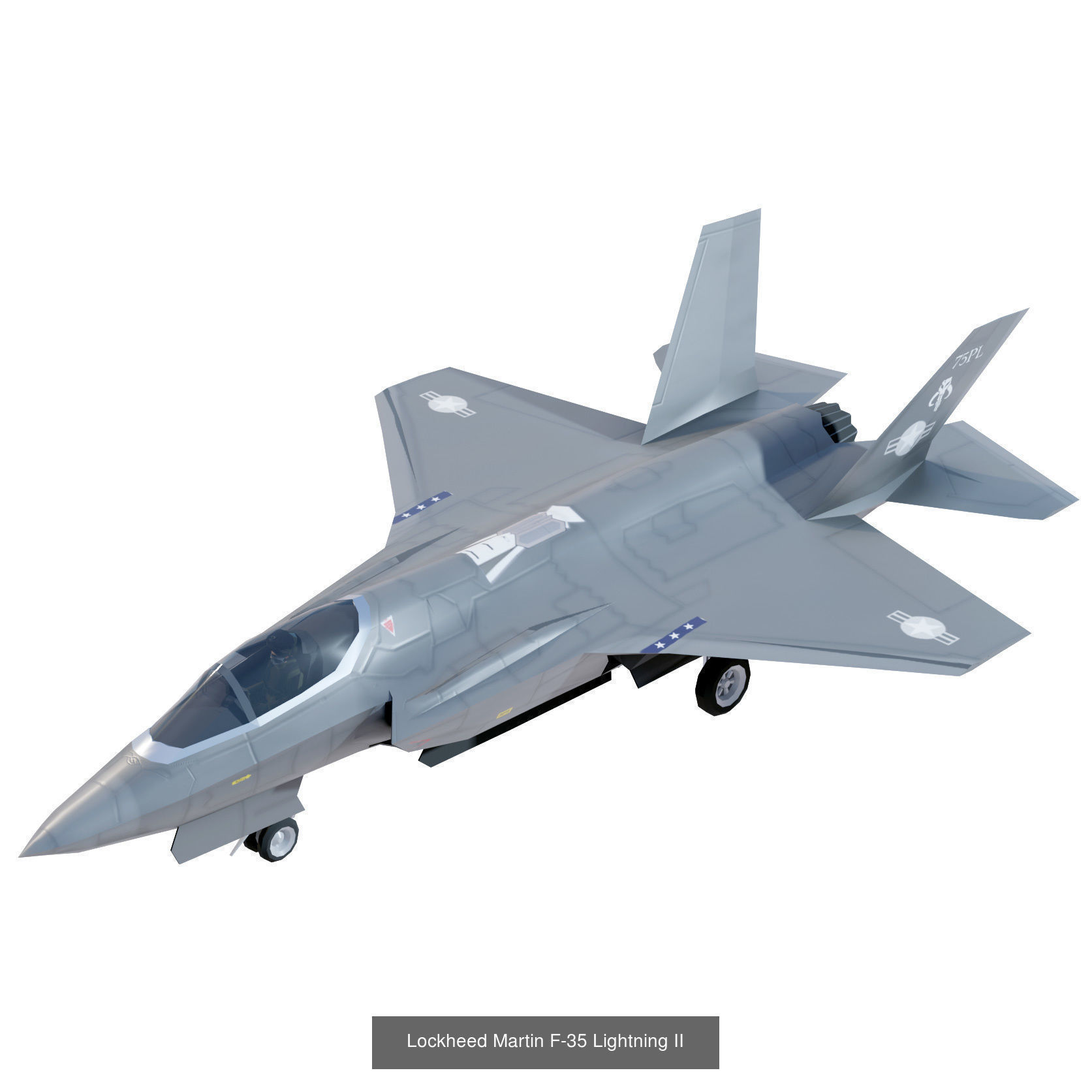 Modern military aircraft set - 32 models 3D Model Collection_37