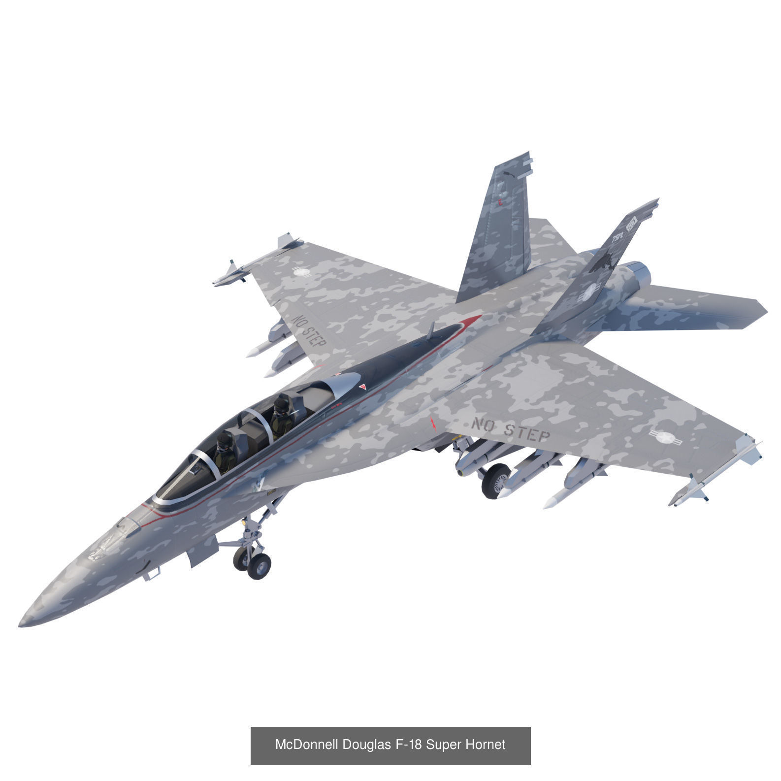 Modern military aircraft set - 32 models 3D Model Collection_19
