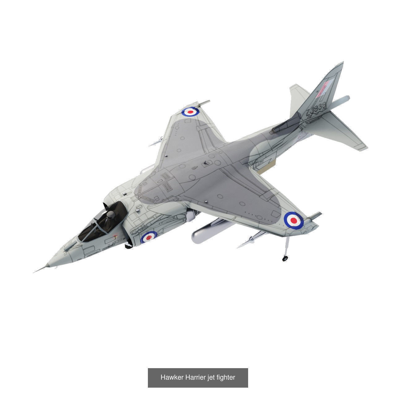 Modern military aircraft set - 32 models 3D Model Collection_28