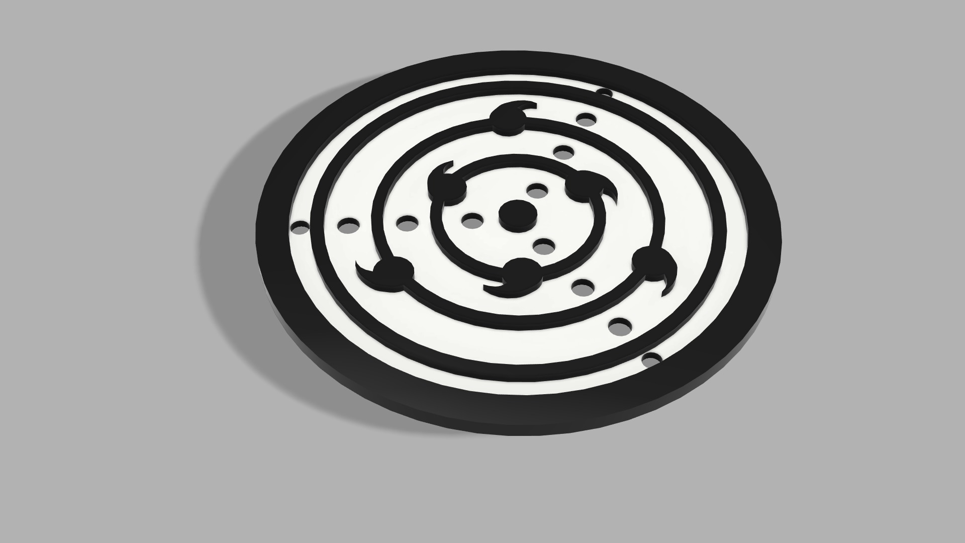 Naruto-Themed 3D Printable Sasukes Rinnegan Coaster 3D print model_3