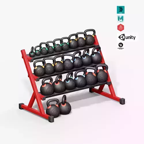 Kettlebell Rack Low-poly 3D model