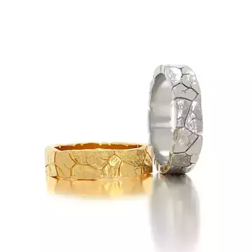 Textured platinum wedding ring