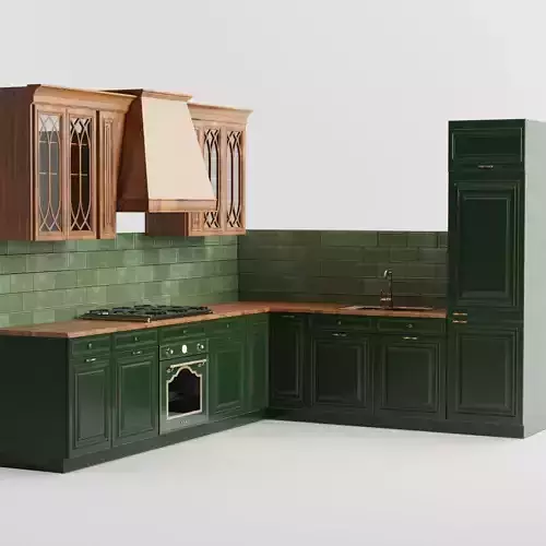 kitchen classic green aged