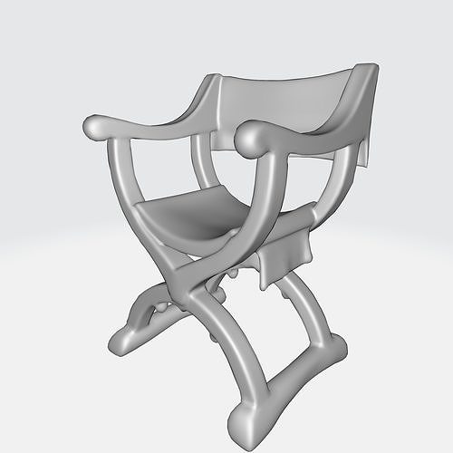 Vintage Folding Chair 3D model 6