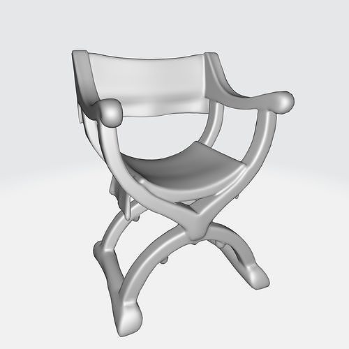 Vintage Folding Chair 3D model 5