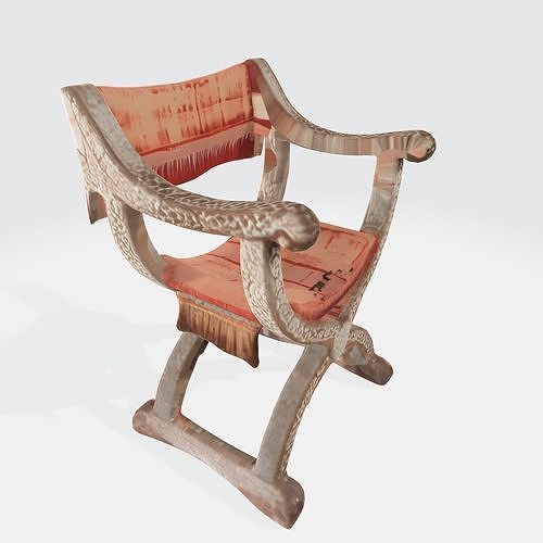 Vintage Folding Chair 3D model 4
