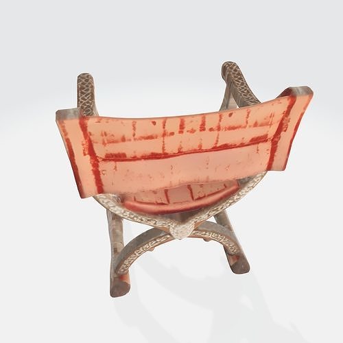 Vintage Folding Chair 3D model 3