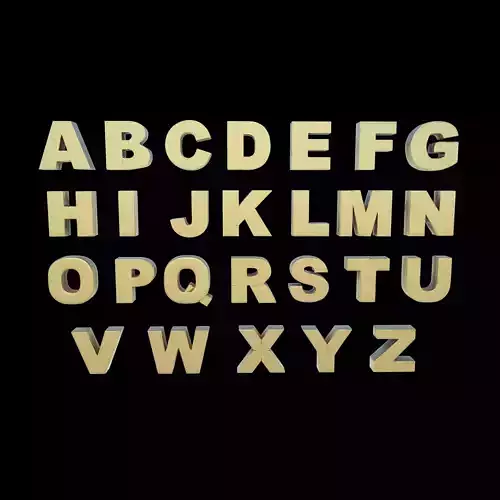 A to z English alphabet 3D model