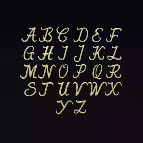 cool alphabet font 3D model