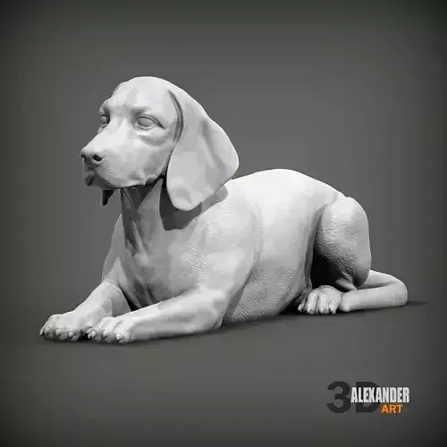beagle is lying down 3D print model