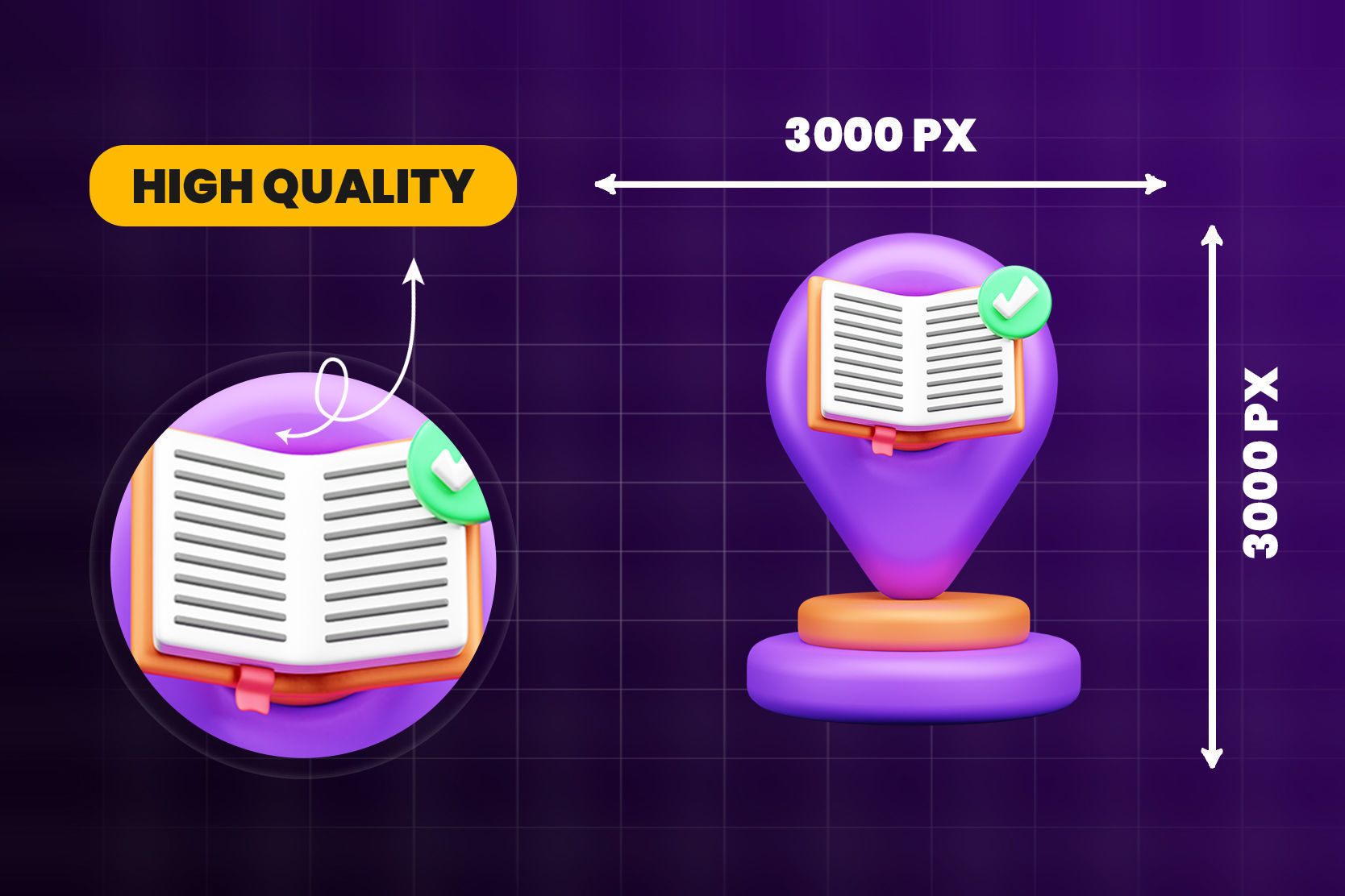 Library 3d Illustration  Icon Pack 3D model_5