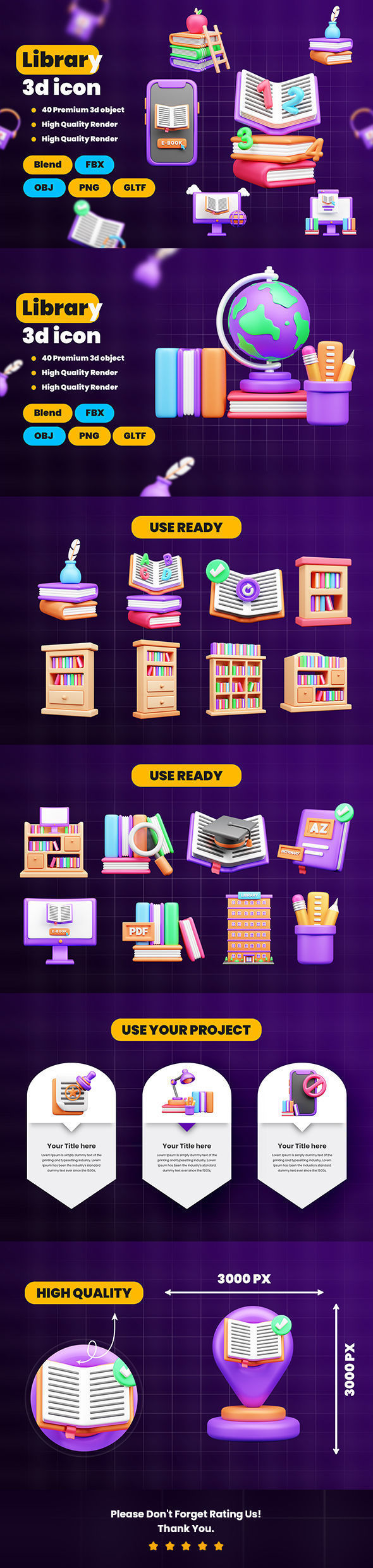 Library 3d Illustration Icon Pack 3D model_107