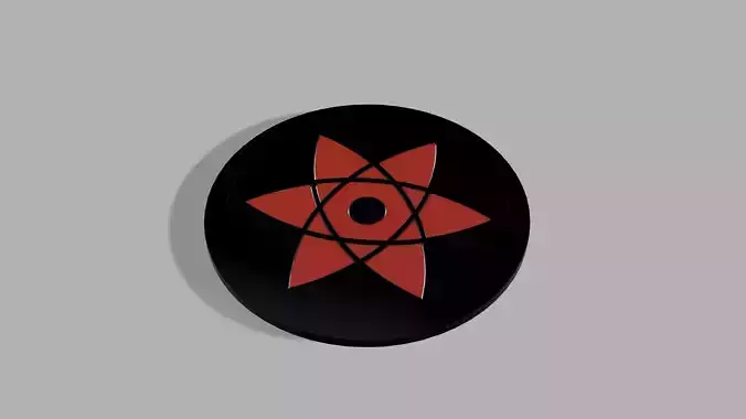 Naruto-Themed 3D Printable Sasukes Mangekyo Sharingan Coaster 3D print model