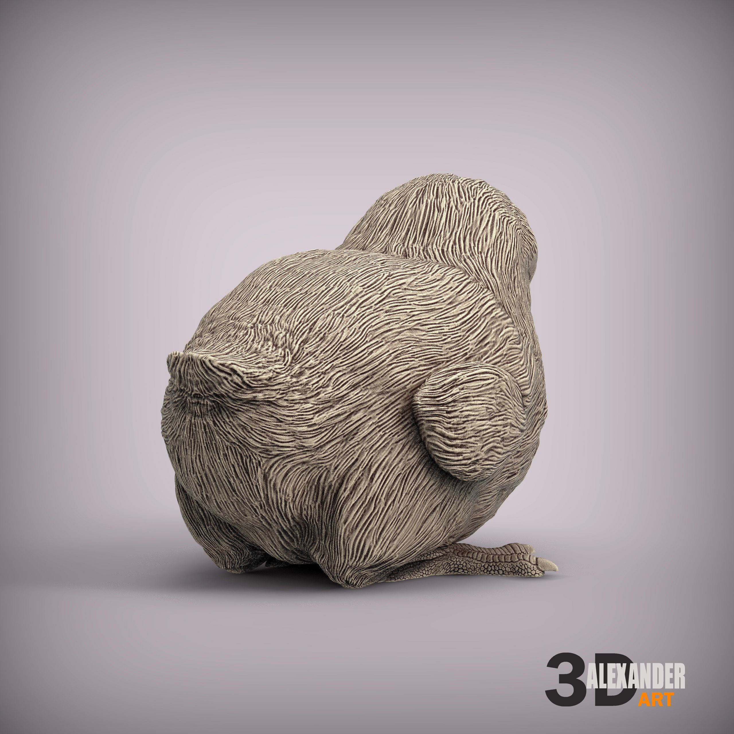 chick is sleeping 3D print model_5