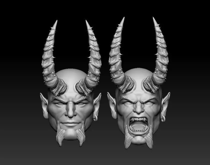 Blue Devil Headsculpt for Action Figures 3D print model_0