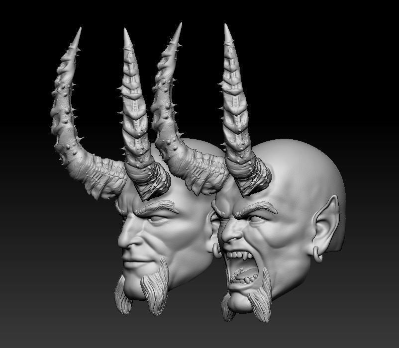Blue Devil Headsculpt for Action Figures 3D print model_2