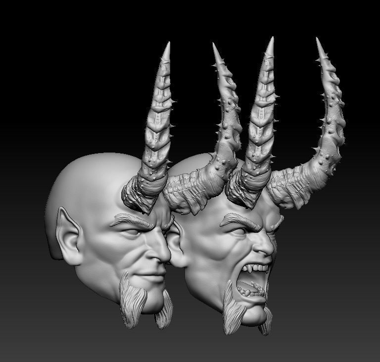 Blue Devil Headsculpt for Action Figures 3D print model_1