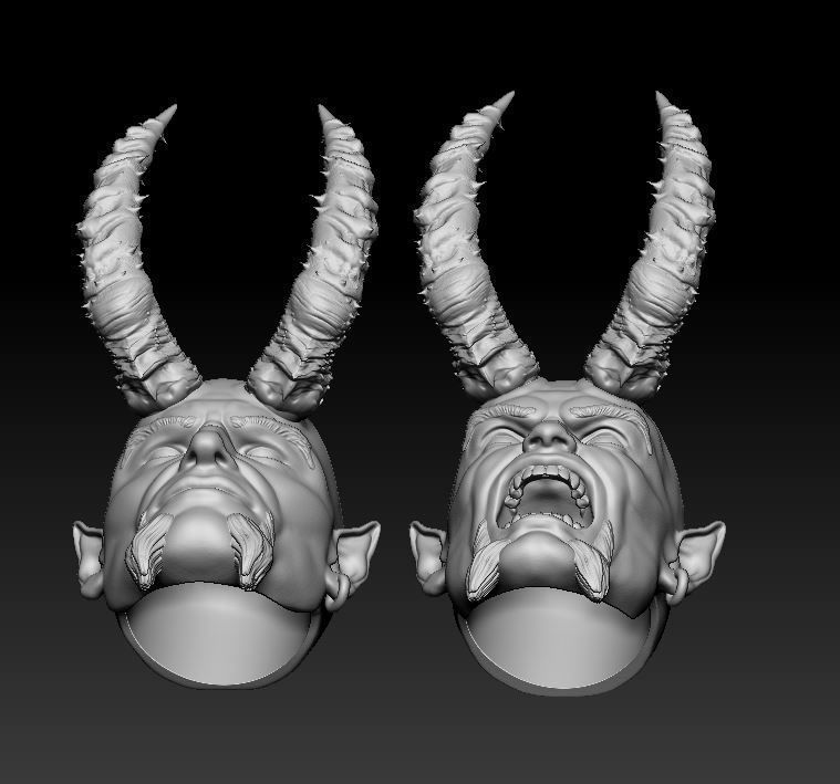 Blue Devil Headsculpt for Action Figures 3D print model_3