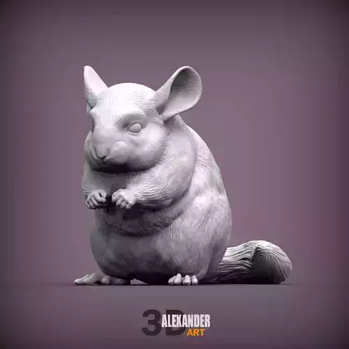 Chinchilla sitting 3D print model