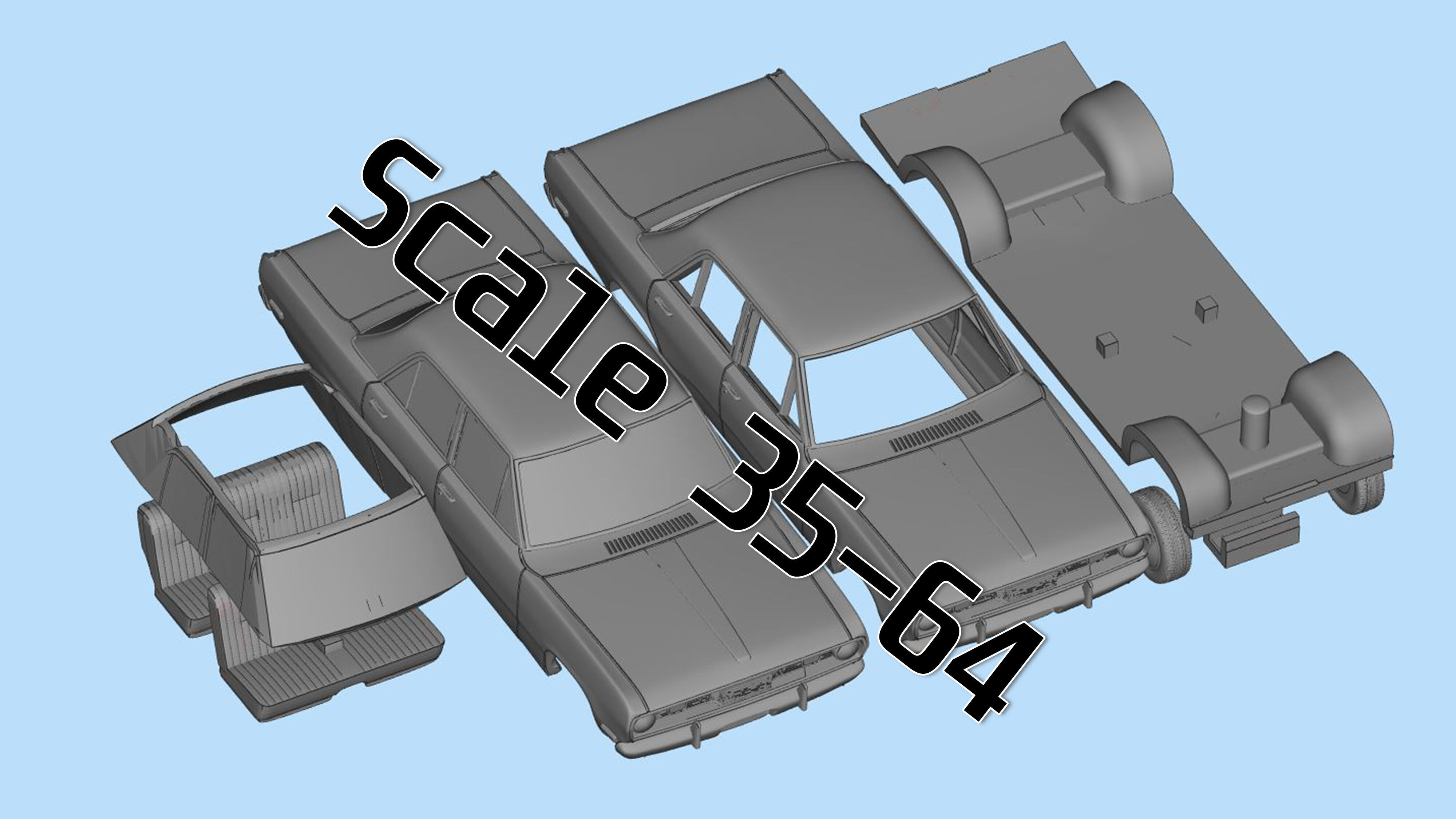3D file 1971 Valiant Third gen duel 4 Door classic cars  3D print model_4