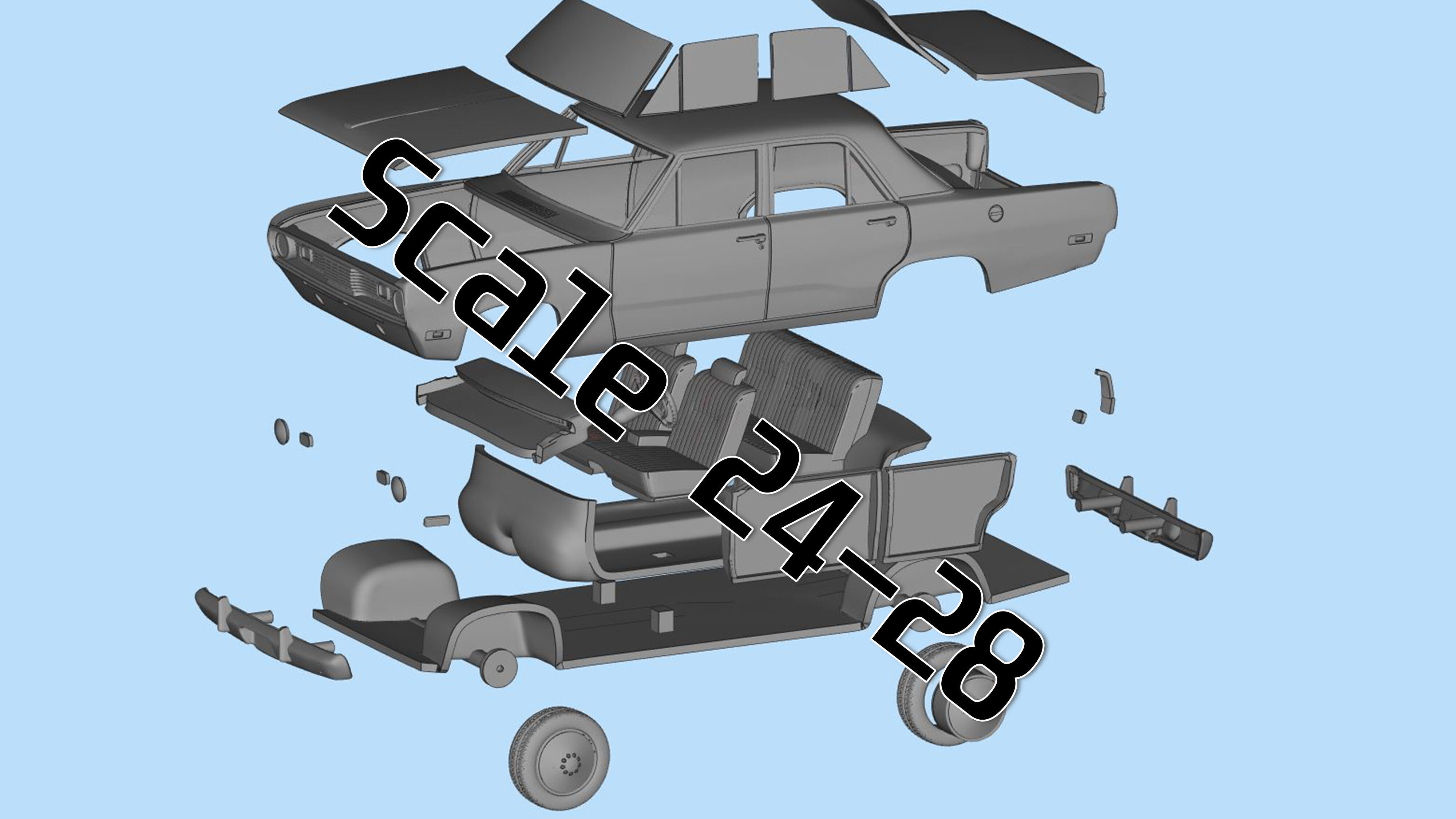 3D file 1971 Valiant Third gen duel 4 Door classic cars  3D print model_3